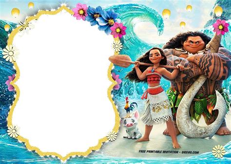 Moana Birthday Invitations Template Free