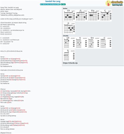 Chord: Sandali Na Lang - tab, song lyric, sheet, guitar, ukulele ...