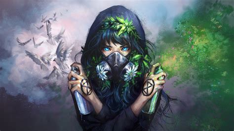 Anime, Gas Mask, Fantasy, 4K, #266 Wallpaper PC Desktop