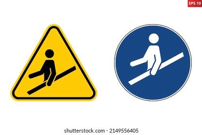 Caution use handrail sign Royalty Free Stock SVG Vector