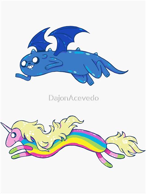 "Lady Rainicorn and Jake the Dog - Adventure Time" Sticker for Sale by DajonAcevedo | Redbubble