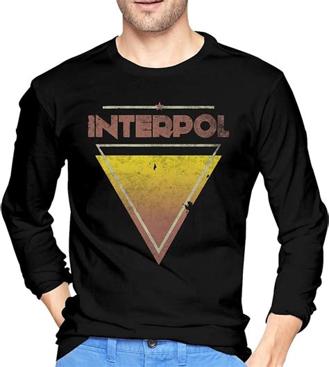 Amazon.com: Interpol Band Long Sleeve T Shirt Men's Adult Classic Round Neck Cotton Tshirts ...