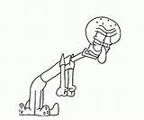 Squidward Kicking Coloring Page  Free Printable Pages For Kids sketch template