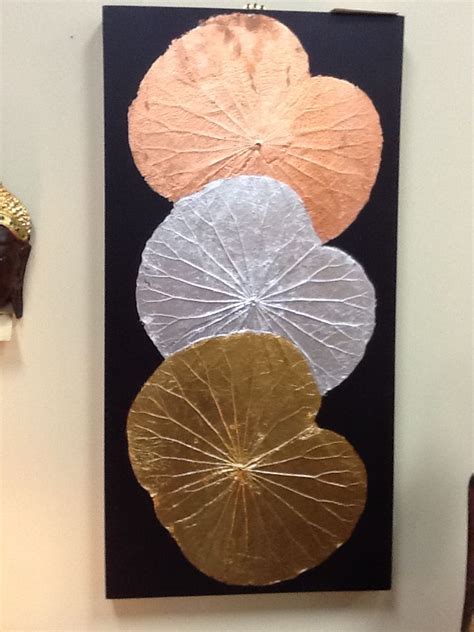 Handcrafted lotus leaf panel art from Beijing, China | Panel art, Art, Painting