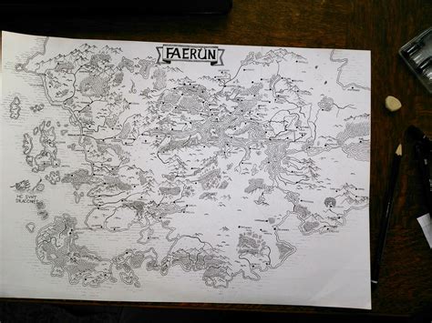 [OC] Just finished my full hand drawn map of Fearun! : r/DnD