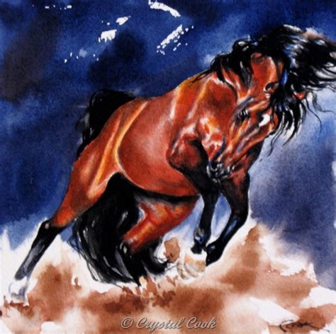 Detonate - Arabian Horse watercolor painting by crystalcookart on ...