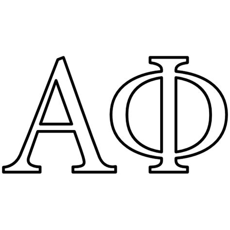 Alpha Phi Outlined Letters Sticker