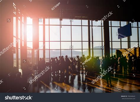 Silhouette Crowd People Waiting Airplane Airport Stock Photo 700540642 | Shutterstock