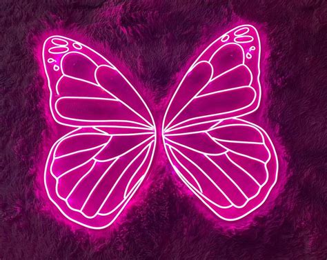 Butterfly Neon Butterfly Wing Room Decor Butterfly Neon Sign Neon Sign Bedroom Butterfly Art ...