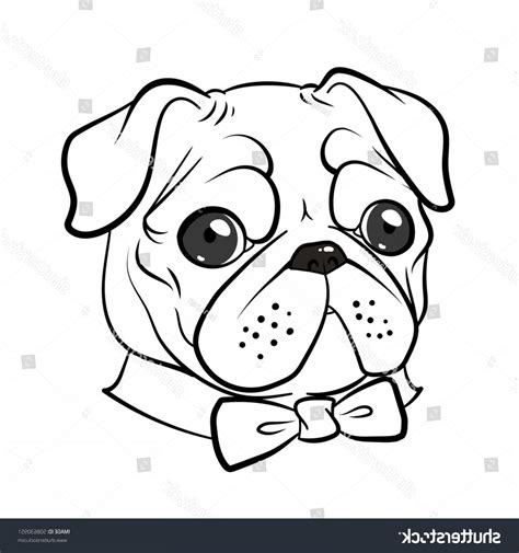 53+ Cute Simple Pug Face Outline Picture - Codepromos