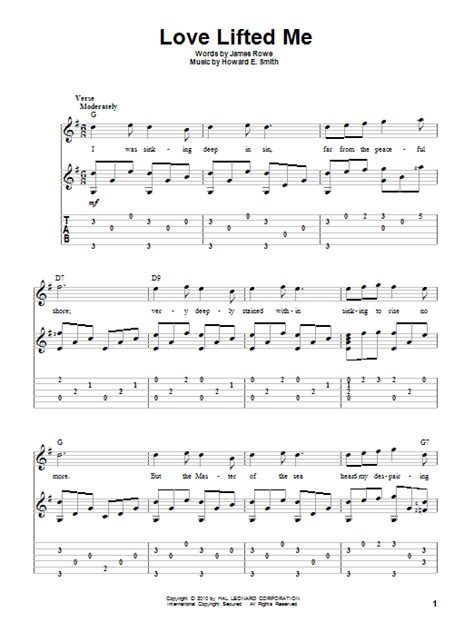 Love Lifted Me by James Rowe Sheet Music for Solo Guitar at Sheet Music ...