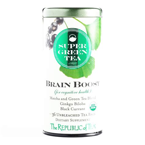 The Republic of Tea Super Green Tea Brain Boost 36 Count 1.8 oz each (5 ...