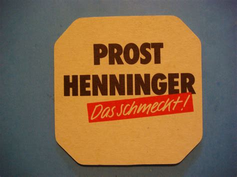 Vintage BEER Bar Coaster ~ Henninger Brewery Das Schmeckt Frankfurt, GERMANY | eBay