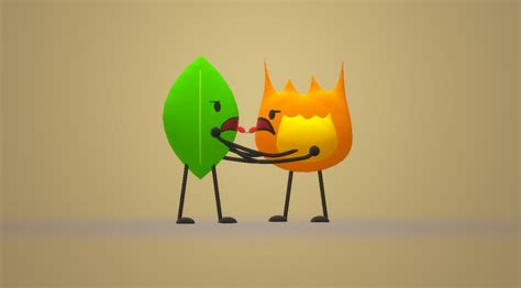 BFDI Firey And Leafy Kissing