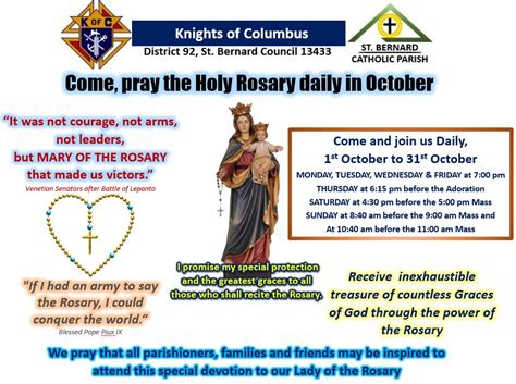 Daily Rosary – 1st to 31st October, 2019 – Ontario Knights Of Columbus