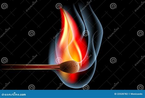 Match on fire stock illustration. Illustration of isolated - 22528782