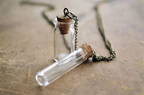 Message In A Bottle Necklace – Vial Necklace – Mini Bottle Mini Vial – Customize This Necklace ...