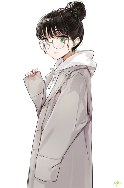 Hair bun girl [Original] : r/AnimeHoodies