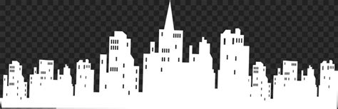 Gotham City White Silhouette PNG Image | Citypng