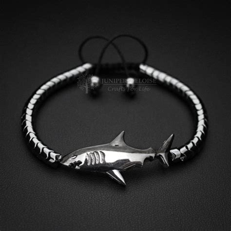 Shark Bracelet Men's Bracelet 925 Silver Shark Jewelry | Etsy ...