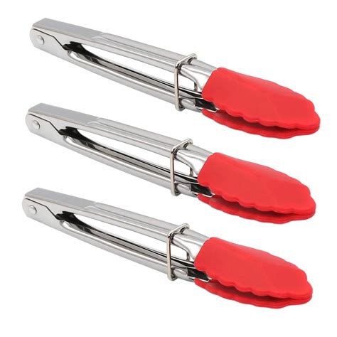 Hot Sale Small Tongs With Silicone Tips 7 Inch Kitchen Tongs Set Of 3 ...