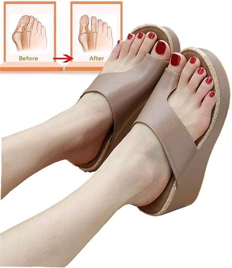 MMW Women Bunion Sandals Summer Comfy Slippers for Big Toe, Bunion Corrector Platform Sandals ...