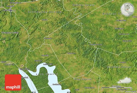 Satellite Map of Caldwell County