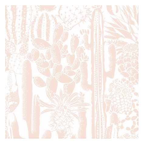 Cactus Spirit Designer Wallpaper in Contrast 'White and Black' For Sale ...