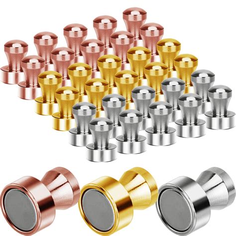 Buy 30pcs Metal Magnetic Push Pins Extra Strong Refrigerator Magnets Heavy Duty Fridge Magnets ...