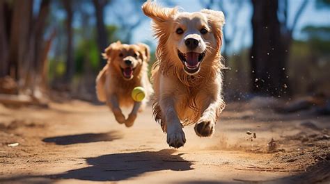 Premium AI Image | Golden Retrievers Playing