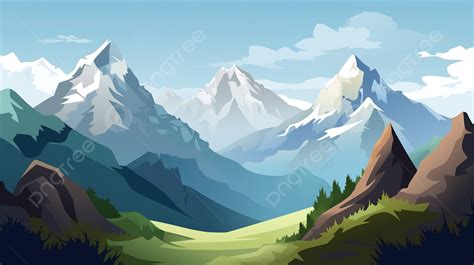 Mountain Landscape Scenery Vector Image Hd Images Te Background, Picture Of Cartoon Mountains ...