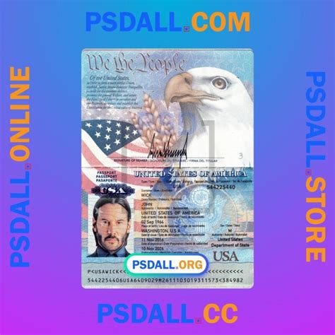 USA Passport PSD Template V4 - psdall.org