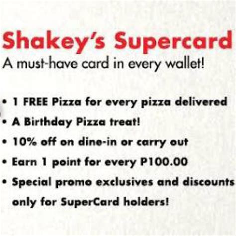 Shakey's Supercard #1, Tickets & Vouchers, Store Credits on Carousell