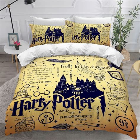 Harry Potter Doodle In Vintage Background Comforter Bedding Set - REVER LAVIE