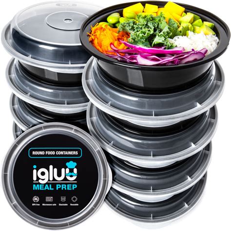 Round Meal Prep Food Containers (10 Pack) | Igluu Meal Prep