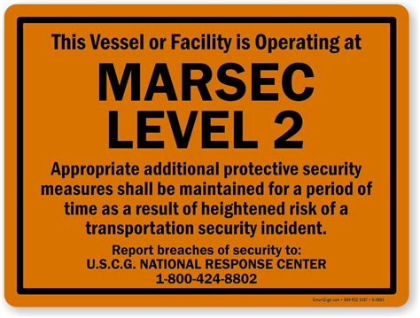 Vessel Facility Operating At Marsec Level 2 Sign, SKU: S2-0893