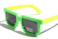 PIXELATED 8-BIT SUNGLASSES-Green/Yellow | Sunglasses, Mirrored ...