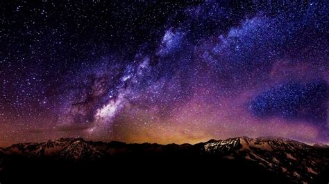 stars night landscape starry night mountain long exposure galaxy ...