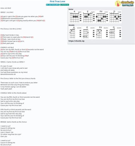 Chord: First True Love - tab, song lyric, sheet, guitar, ukulele | chords.vip