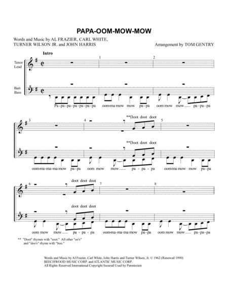 Papa Oom Mow Mow Sheet Music | John Harris | SSAA Choir