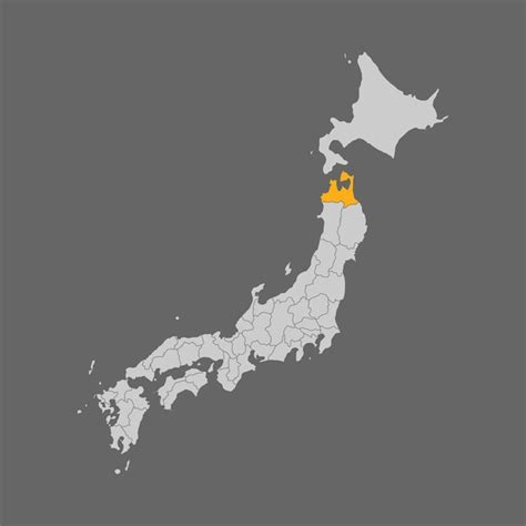 Premium Vector | Aomori prefecture highlighted on the map of japan