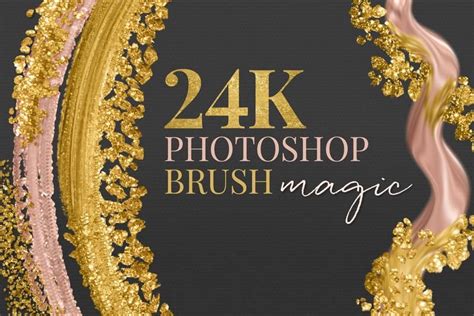 24K Gold Photoshop Brush Magic: Liquid Metallic Gold Brush Strokes | Photoshop brushes, Gold ...