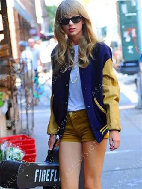 Blue and Yellow Taylor Swift Baseball Varsity Jacket