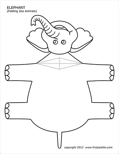 Folding Zoo Animal Templates | Free Printable Templates & Coloring Pages | FirstPalette.com ...