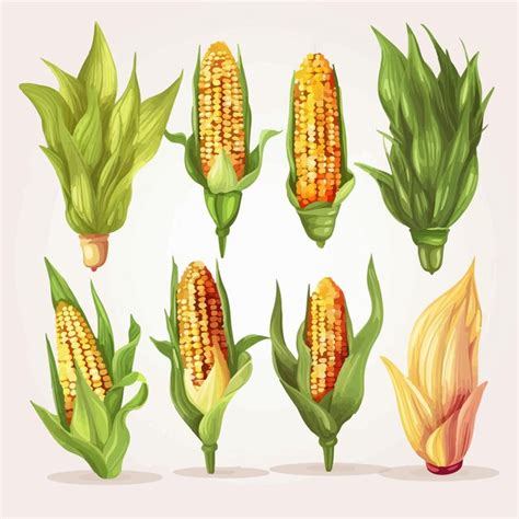 Premium Vector | Illustration of a farmer harvesting corn from the field