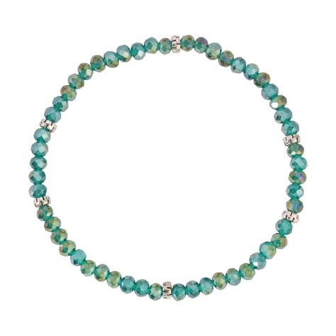 Teal Crystal Bracelet, 4 mm