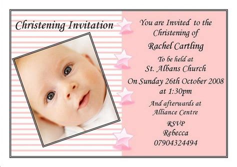 Sample Invitation For Christening Editable