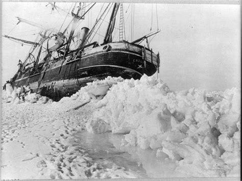 Fate of the Endurance the sailing ship for Shackleton's expedition to the Antarctic. Photo was ...