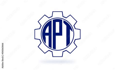 APT three letter industrial logo with gear icon logo design vector ...