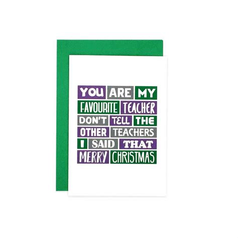 Funny Teacher Christmas Card Favourite Teacher Merry